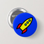 Cartoon Rocket Ship Ronde Button 5,7 Cm (Voorkant /achterkant)