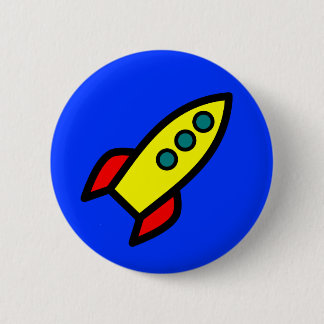 Cartoon Rocket Ship Ronde Button 5,7 Cm