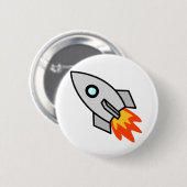 Cartoon Rocket Ship Ronde Button 5,7 Cm (Voorkant /achterkant)