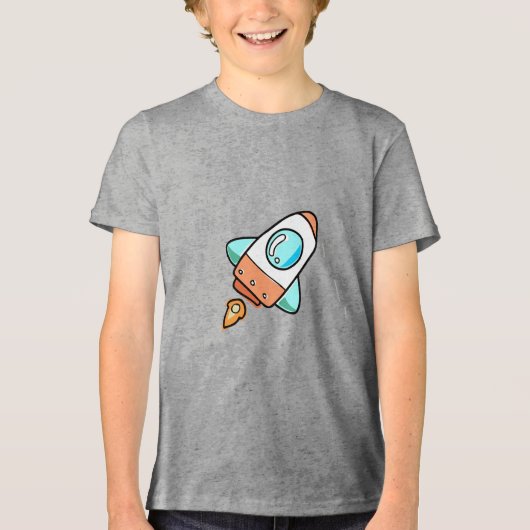 Cartoon Rocket T-Shirt - Blast Off voor de lol! (Voorkant)