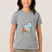 Cartoon Rocket T-Shirt - Blast Off voor de lol! (Voorkant)