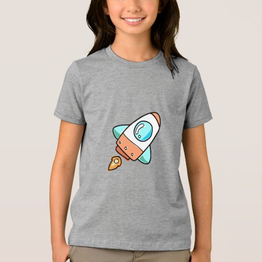 Cartoon Rocket T-Shirt - Blast Off voor de lol! (Voorkant)