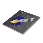 Cartoon Rocket Tegeltje (Zijkant)