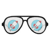 Cartoon RocketShip-ontwerp Aviator Zonnebril (Voorkant)