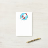 Cartoon RocketShip-ontwerp Post-it® Notes (Op bureau)