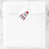 Cartoon Rocketship Sticker (Tas)