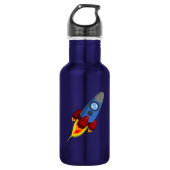 Cartoon Rocketship Waterfles (Voorkant)