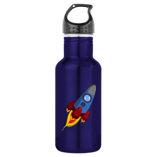 Cartoon Rocketship Waterfles (Voorkant)