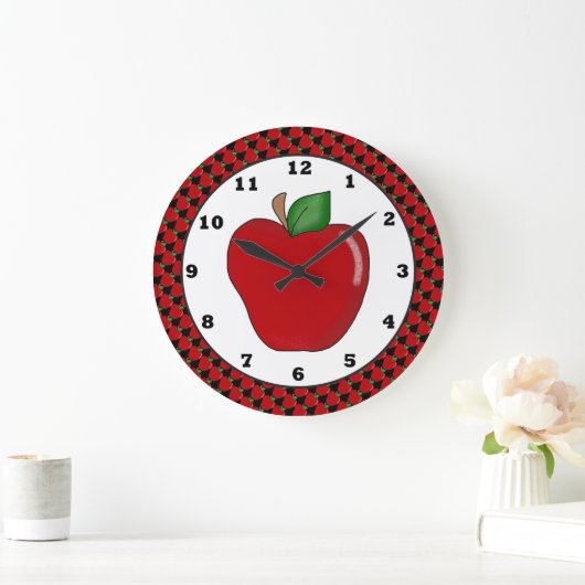Cartoon rode appelmuur klok (Huis)