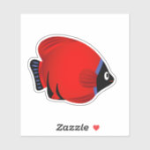 Cartoon Rode Blauwe Vis Sticker (Vel)