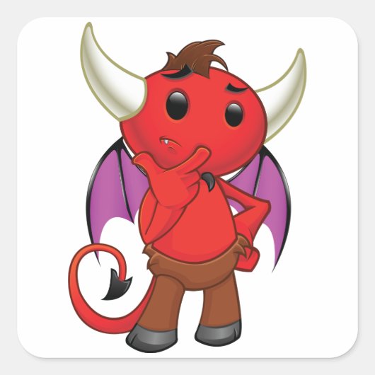 Cartoon Rode Duivel Stickers (Voorkant)