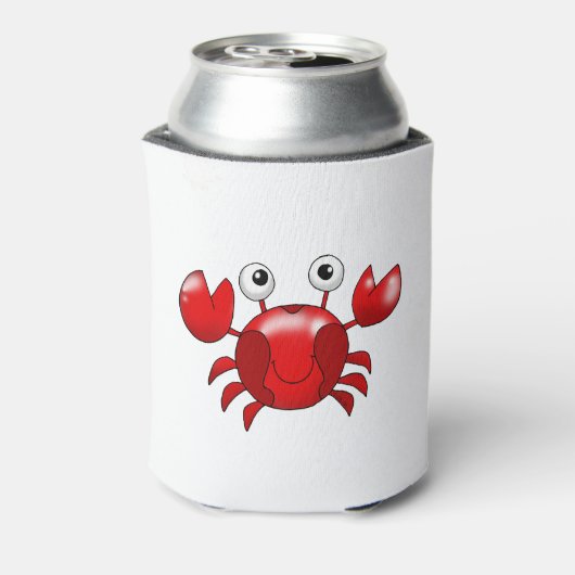 Cartoon rode krab blikjeskoeler (Blikje Achterkant)