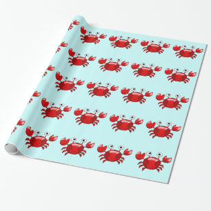 Cartoon rode krab cadeaupapier