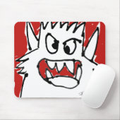 Cartoon Rode Monster Mad Cute Mousepad Muismat (Met muis)