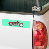 Cartoon rode motorfiets - motorfiets bumpersticker (Op Truck)