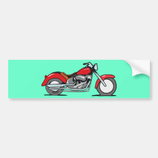 Cartoon rode motorfiets - motorfiets bumpersticker