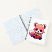 Cartoon rode panda illustratie notitieboek (Binnen)