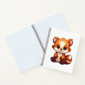 Cartoon rode panda illustratie notitieboek (Binnen)
