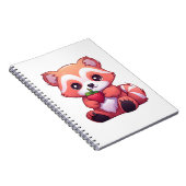 Cartoon rode panda illustratie notitieboek (Rechterzijde)