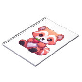 Cartoon rode panda illustratie notitieboek (Linkerzijde)