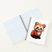 Cartoon rode panda illustratie notitieboek (Binnen)