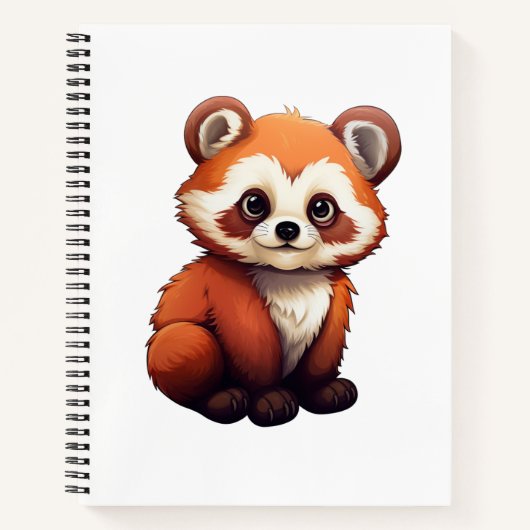 Cartoon rode panda illustratie notitieboek (Voorkant)