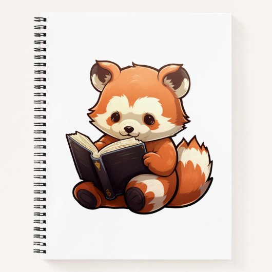 Cartoon rode panda illustratie notitieboek (Voorkant)