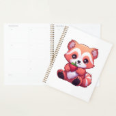 Cartoon rode panda illustratie planner (Display)
