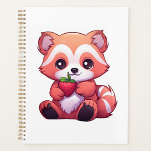 Cartoon rode panda illustratie planner
