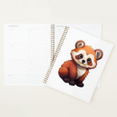 Cartoon rode panda illustratie planner (Display)