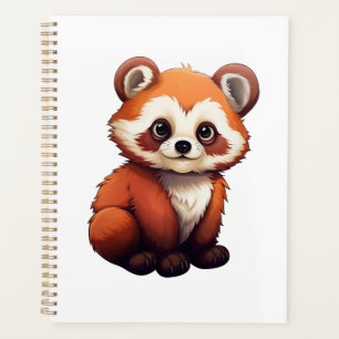 Cartoon rode panda illustratie planner