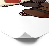 Cartoon rode panda illustratie poster (Hoek)