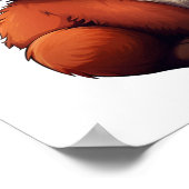 Cartoon rode panda illustratie poster (Hoek)