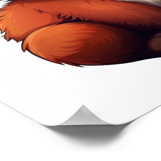 Cartoon rode panda illustratie poster (Hoek)