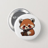 Cartoon rode panda illustratie ronde button 5,7 cm (Voorkant /achterkant)