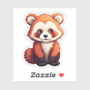 Cartoon rode panda illustratie sticker