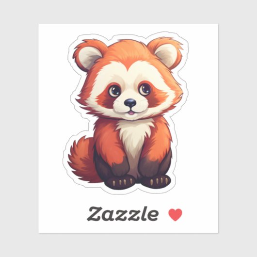Cartoon rode panda illustratie sticker (Vel)
