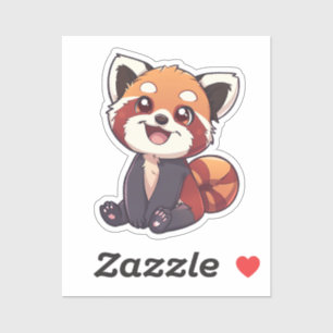 Cartoon rode panda sticker