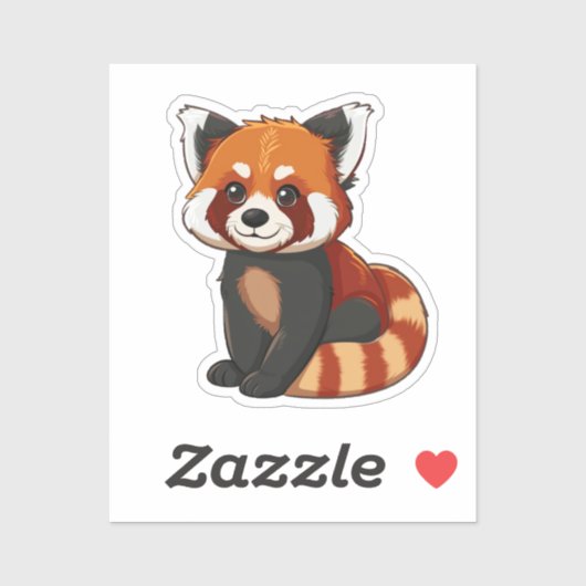 Cartoon rode panda sticker (Vel)