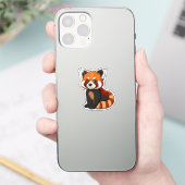 Cartoon rode panda sticker (Telefoon)