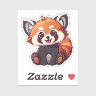 Cartoon rode panda sticker