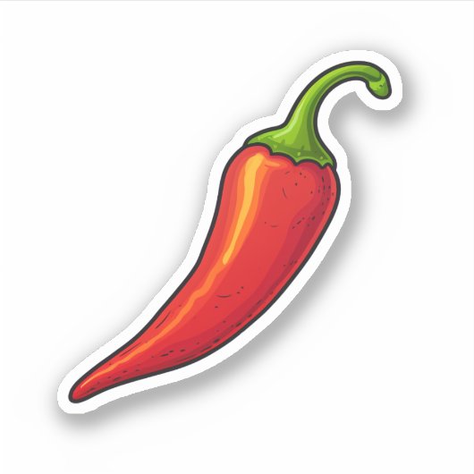 Cartoon rode peper sticker (Voorkant)