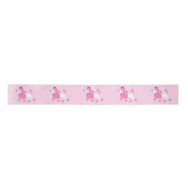 Cartoon Roebel met roze haar en Bow 3" Satijnen Lint