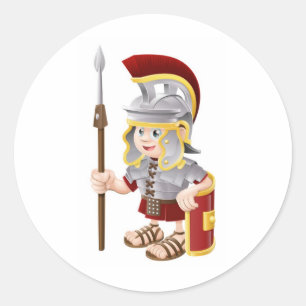 Cartoon Roman Soldier Ronde Sticker