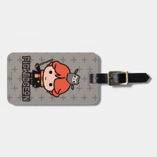 Cartoon Ron Weasley en Pigwidgeon Bagagelabel (Voorkant horizontaal)