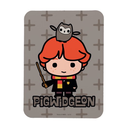 Cartoon Ron Weasley en Pigwidgeon Magneet (Verticaal)