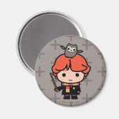 Cartoon Ron Weasley en Pigwidgeon Magneet (Voorkant / Achterkant)