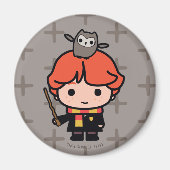 Cartoon Ron Weasley en Pigwidgeon Magneet (Voorkant)