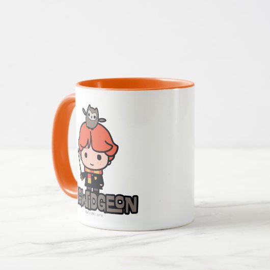 Cartoon Ron Weasley en Pigwidgeon Mok (Voorkant links)