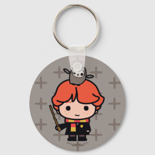 Cartoon Ron Weasley en Pigwidgeon Sleutelhanger